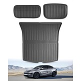 3-delige Kofferbakmatten set voor Tesla Model Y Juniper 2025-2026 (5 zitplaatsen) | TPE, hoge rand, anti-slip, waterdicht, flexibel