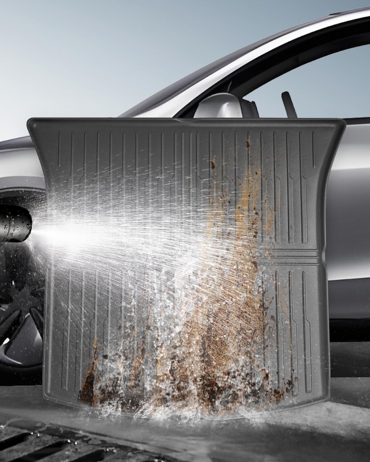3-delige Kofferbakmatten set voor Tesla Model Y Juniper 2025-2026 (5 zitplaatsen) | TPE, hoge rand, anti-slip, waterdicht, flexibel