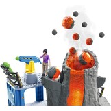 Schleich 42564 DINOSAURS Grote vulkaanexpeditie, dinosaurus-speelgoedset incl. vulkaan met LED-licht & uitbarstfunctie, onderzoeksfiguur & 2 dinosaurusfiguren, aanbevolen leeftijd: 5-12 jaar