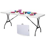 Klaptafel voor buiten 240 x 70 cm Wit – Opvouwbaar tot koffer