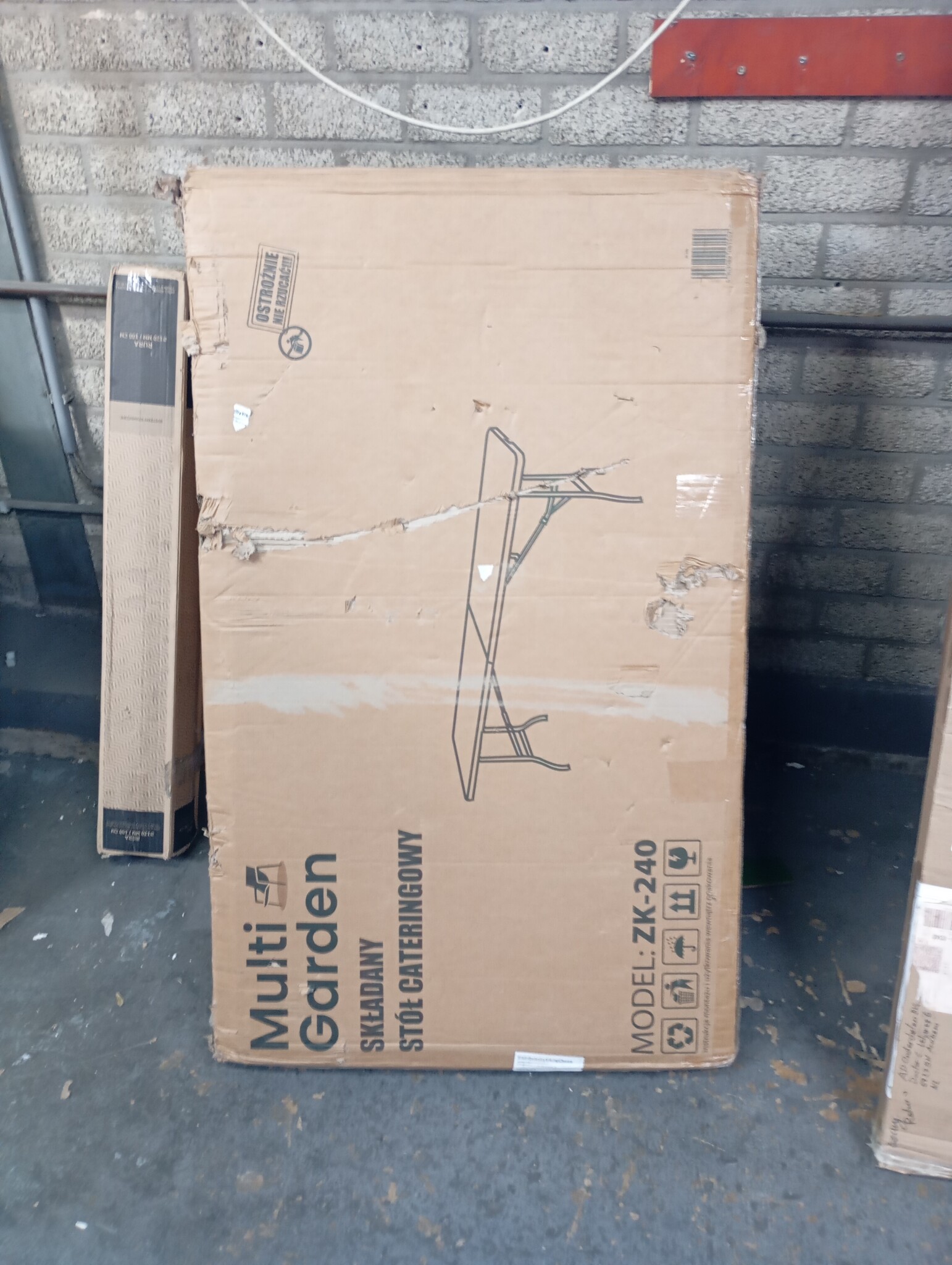 Klaptafel voor buiten 240 x 70 cm Wit – Opvouwbaar tot koffer