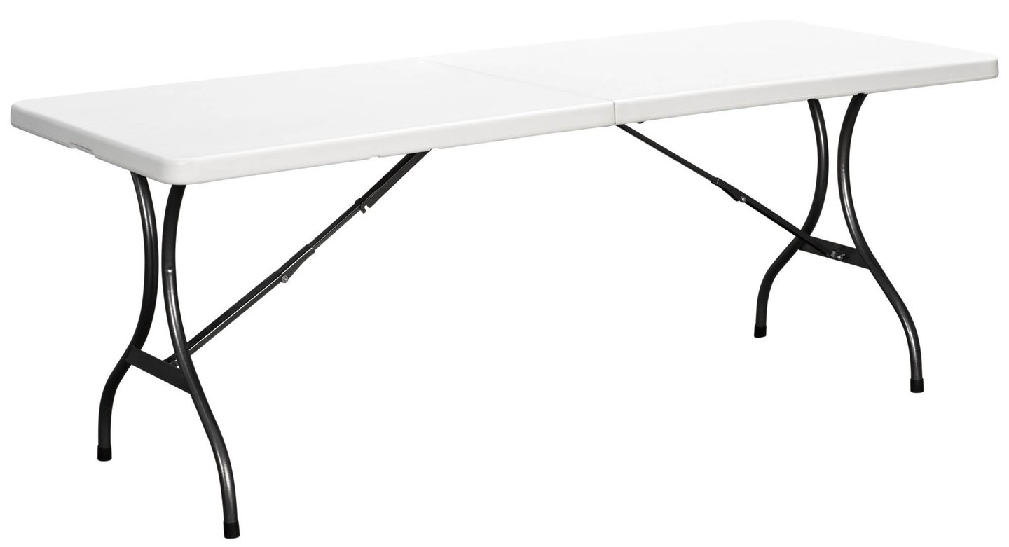 Klaptafel voor buiten 240 x 70 cm Wit – Opvouwbaar tot koffer