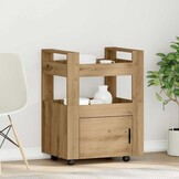vidaXL Keuken Trolley artisanaal eikenkleurig 60 x 45 x 80 cm