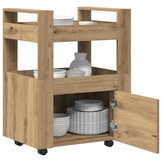 vidaXL Keuken Trolley artisanaal eikenkleurig 60 x 45 x 80 cm