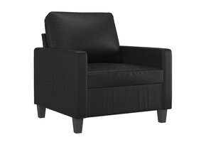 Stijlvolle Fauteuil Kunstleer Zwart - 60 cm Zitting - 37% Korting