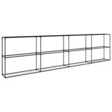 vidaXL 3-laags plantenstandaard Zwart 400 x 32 x 104 cm Staal