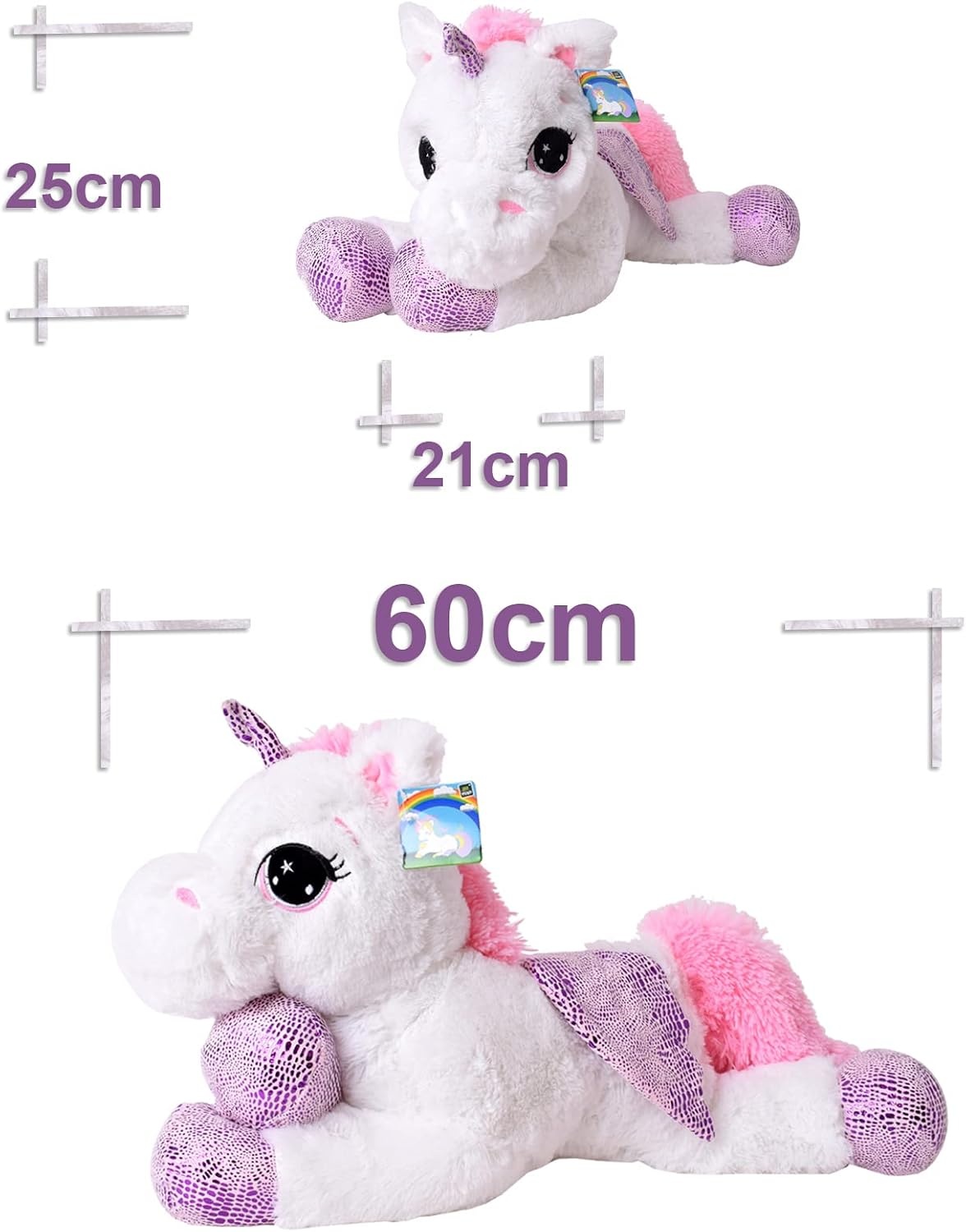 TE-Trend Zachte stoffen eenhoorn 60 cm - creatieve knuffeleenhoorn voor behaaglijke uren en magische avonturen