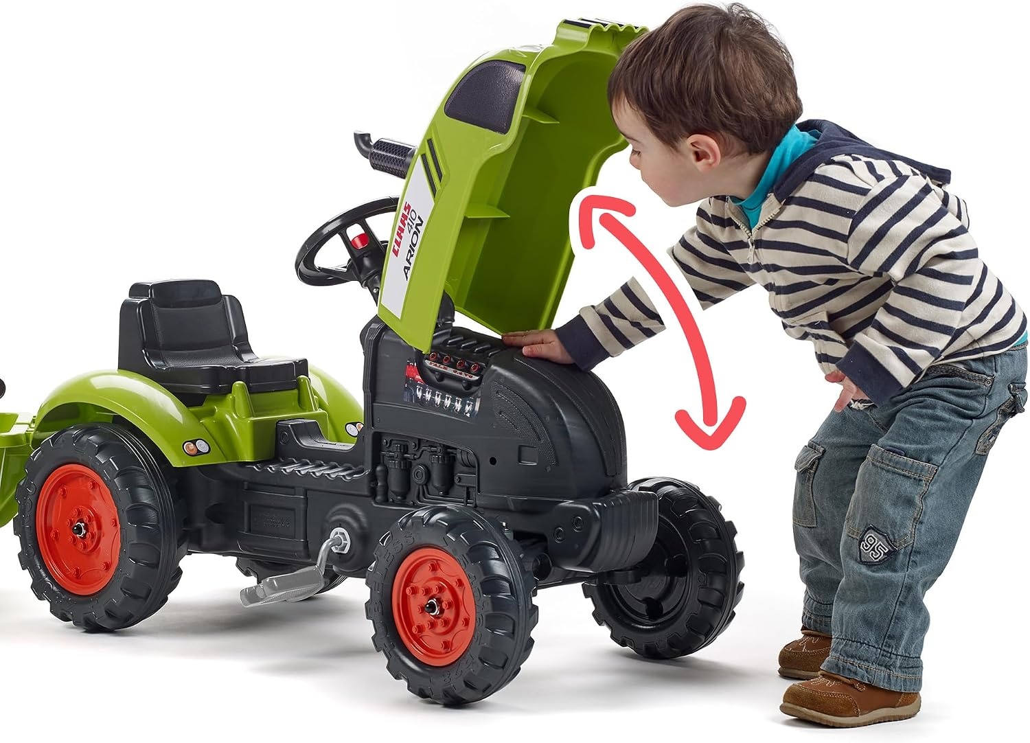 Falk Claas Tractor Arion 410 Set 2/5 | Tractor voor kinderen – buitenspel – gemaakt in Frankrijk – stuurwiel met claxon – 75% gerecycled kunststof – 2041C