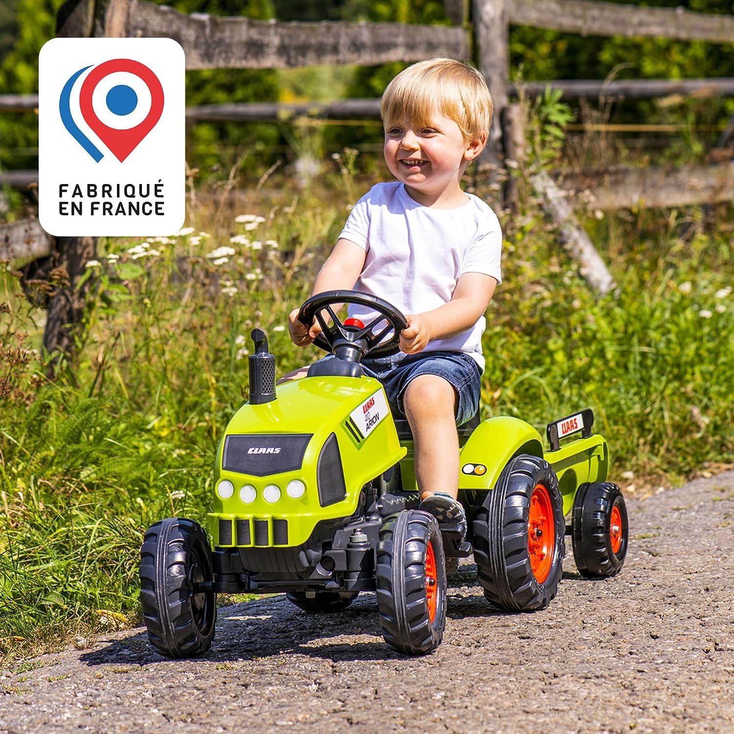 Falk Claas Tractor Arion 410 Set 2/5 | Tractor voor kinderen – buitenspel – gemaakt in Frankrijk – stuurwiel met claxon – 75% gerecycled kunststof – 2041C