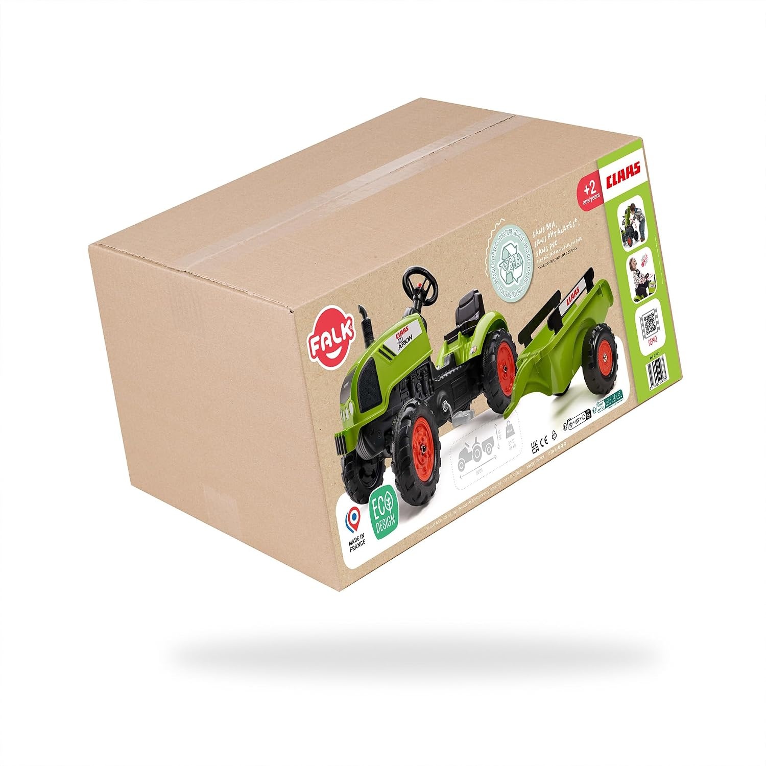Falk Claas Tractor Arion 410 Set 2/5 | Tractor voor kinderen – buitenspel – gemaakt in Frankrijk – stuurwiel met claxon – 75% gerecycled kunststof – 2041C