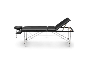 Zwarte Massagetafel 3-delig Aluminium 185x70cm - 39% Korting