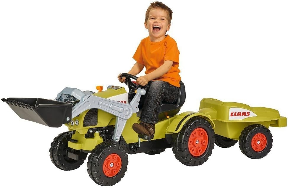 BIG Claas Celtis Loader met aanhanger, kindertractoren, speelgoed met precisie-kettingaandrijving, 3-voudig verstelbare zitting, tot 50 kg, Claas-licentie, voor kinderen vanaf 3 jaar