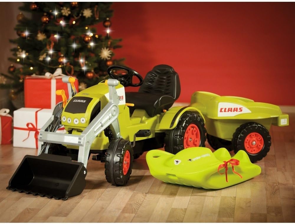 BIG Claas Celtis Loader met aanhanger, kindertractoren, speelgoed met precisie-kettingaandrijving, 3-voudig verstelbare zitting, tot 50 kg, Claas-licentie, voor kinderen vanaf 3 jaar