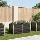 vidaXL Plantenbak verhoogd 160x80x77 cm gegalvaniseerd staal antraciet