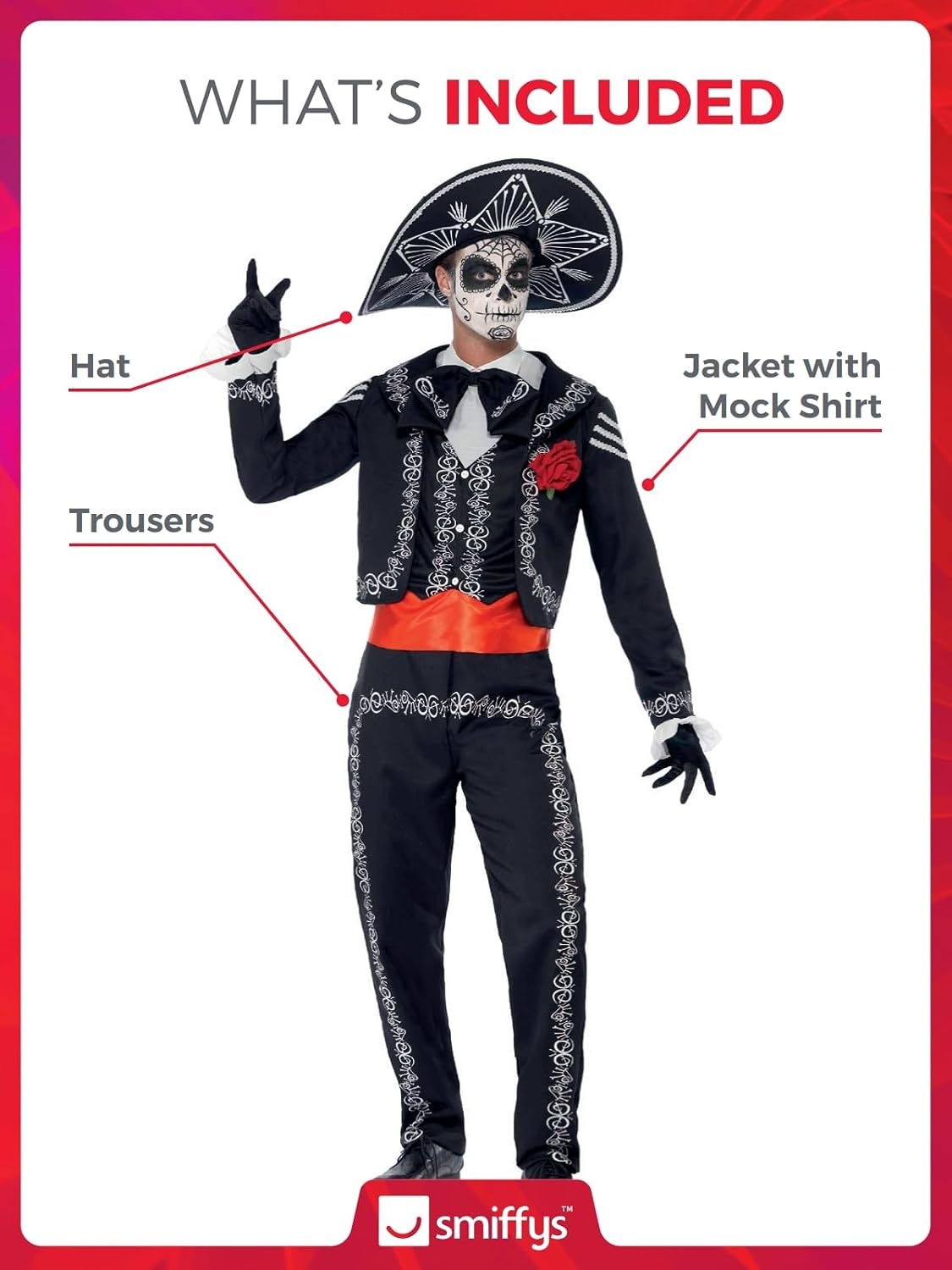 Day of the Dead Senor Bones Costume - XL (XL)