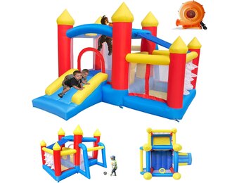 Ballsea Kinderspringkasteel met ventilator. Geschikt voor kinderen van 3 tot 8 jaar, springkasteel indoor kinderen 312×272×200cm