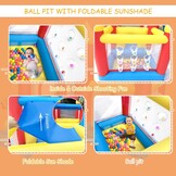 Ballsea Kinderspringkasteel met ventilator. Geschikt voor kinderen van 3 tot 8 jaar, springkasteel indoor kinderen 312×272×200cm