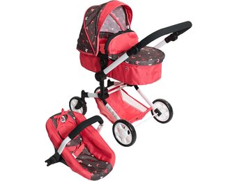 Bayer Chic 2000 3-in-1 Kombi-Poppenwagen Linus Butterfly Koralle 47-78 cm