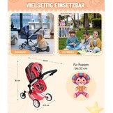 Bayer Chic 2000 3-in-1 Kombi-Poppenwagen Linus Butterfly Koralle 47-78 cm