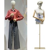 Dames Etalagepop met Afneembare Kop, Houten Armen & Verstelbare Hoogte 140-190 cm voor Kledingpresentatie Studio Winkel - Zwart