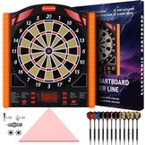WIN.MAX Professioneel elektronisch dartdoel met laser Throw/Toe Line met Duitse stem, geschikt voor batterijen/adapter voor 1-8 spelers met 12 lichte pijlen