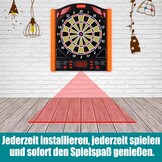 WIN.MAX Professioneel elektronisch dartdoel met laser Throw/Toe Line met Duitse stem, geschikt voor batterijen/adapter voor 1-8 spelers met 12 lichte pijlen