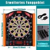 WIN.MAX Professioneel elektronisch dartdoel met laser Throw/Toe Line met Duitse stem, geschikt voor batterijen/adapter voor 1-8 spelers met 12 lichte pijlen