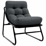 vidaXL Tuinmeubelen met kussen 2 pcs Zwart 60 x 80 x 71 cm Metaal