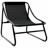 vidaXL Tuinmeubelen met kussen 2 pcs Zwart 60 x 80 x 71 cm Metaal