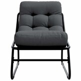 vidaXL Tuinmeubelen met kussen 2 pcs Zwart 60 x 80 x 71 cm Metaal