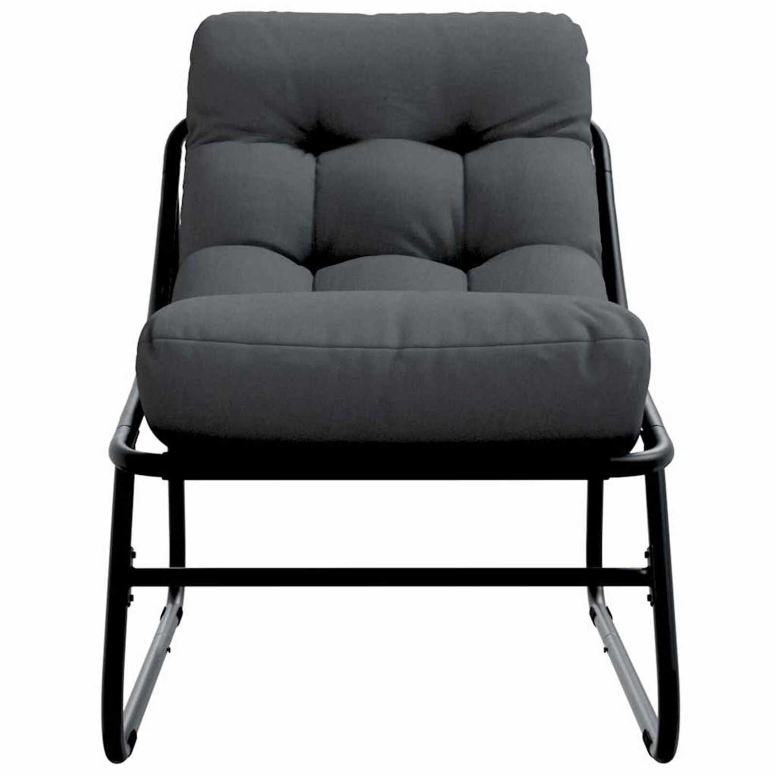vidaXL Tuinmeubelen met kussen 2 pcs Zwart 60 x 80 x 71 cm Metaal