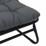 vidaXL Tuinmeubelen met kussen 2 pcs Zwart 60 x 80 x 71 cm Metaal