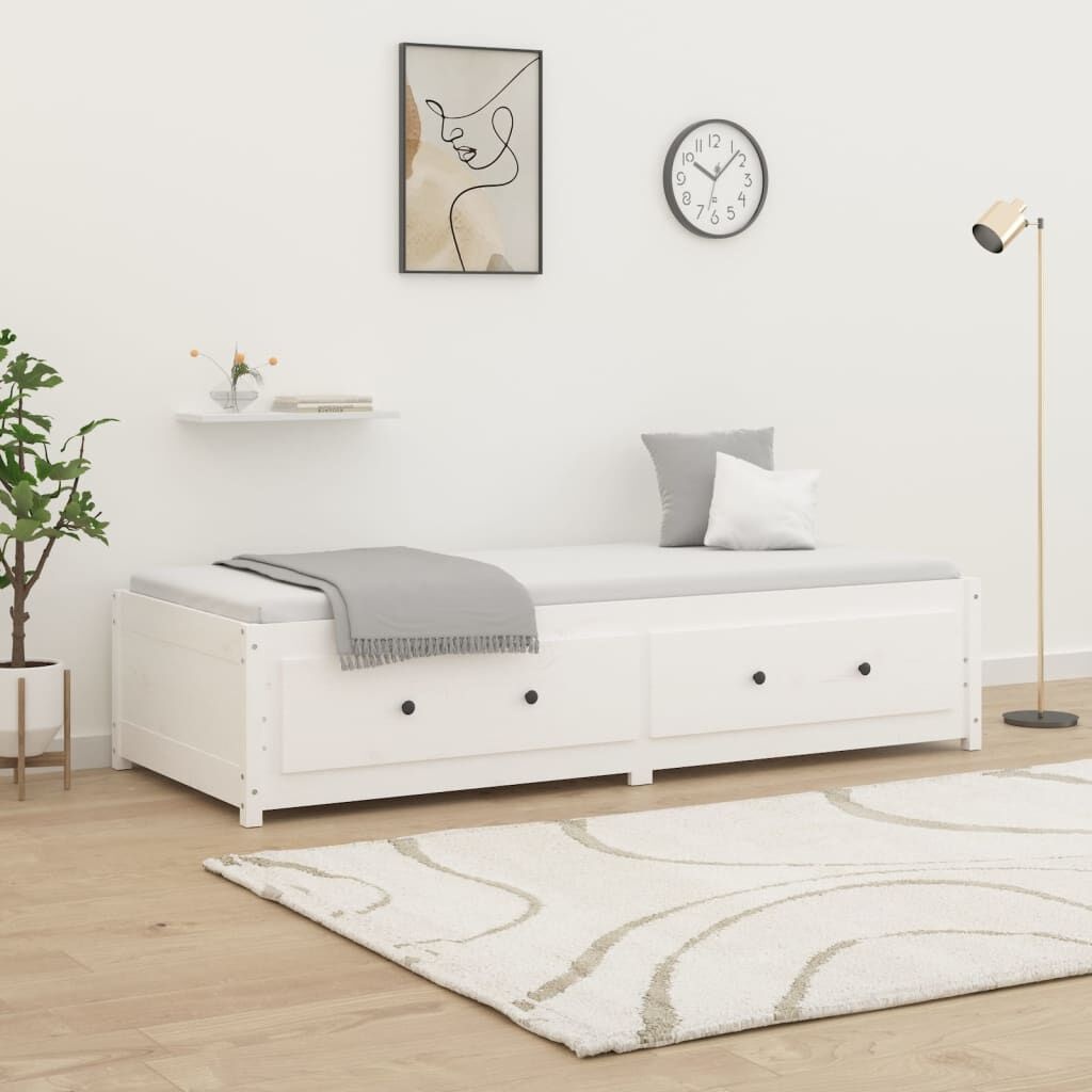vidaXL Slaapbank zonder matras 80x200 cm massief grenenhout wit