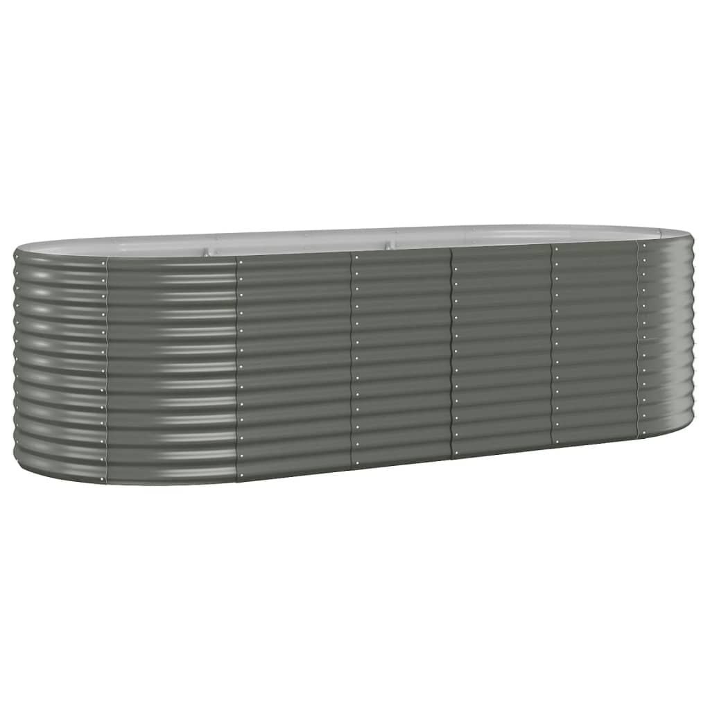 vidaXL Plantenbak 249x100x68 cm gepoedercoat staal grijs