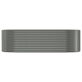 vidaXL Plantenbak 249x100x68 cm gepoedercoat staal grijs