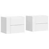 vidaXL Nachtkastjes 2 st wandgemonteerd 45x30x35 cm wit