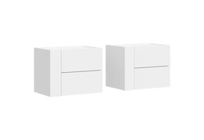 vidaXL Nachtkastjes Set 2x Wandmontage Wit - 63% Korting