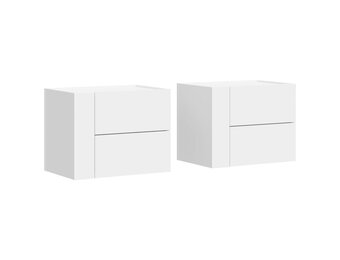 vidaXL Nachtkastjes 2 st wandgemonteerd 45x30x35 cm wit