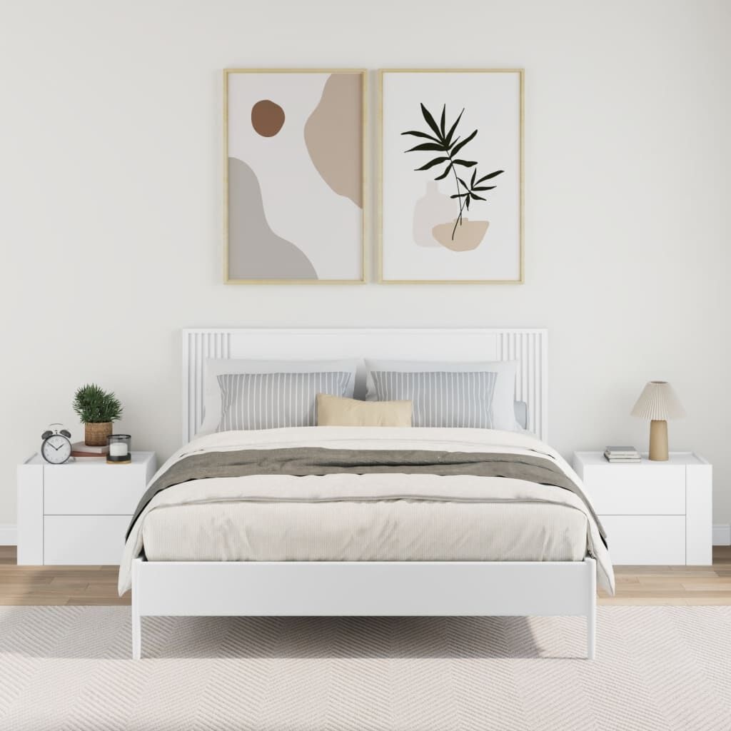VidaXL Nachtkastjes 2 stuks Wit 45x30x35 cm Wandmontage - 72% Korting