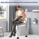 Toiletverhoger met armleuningen, 6 standen verstelbaar, hoogte & breedte 48-58cm, max. 158 kg belastbaar, voor ouderen, zwangeren & mensen met beperki
