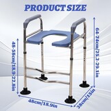 Toiletverhoger met armleuningen, 6 standen verstelbaar, hoogte & breedte 48-58cm, max. 158 kg belastbaar, voor ouderen, zwangeren & mensen met beperki