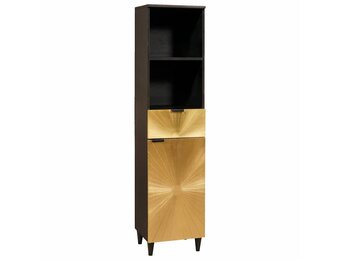 Badkamerkast Zwart/Goud Mangohout - 35% Korting