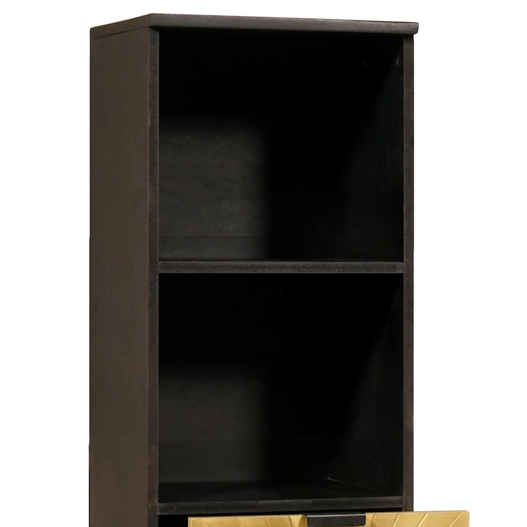 Badkamerkast Zwart/Goud Mangohout - 35% Korting