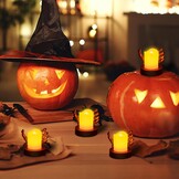 Vlamloze LED Kaarsen Halloween Decoratie (4 stuks) - 72% Korting