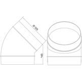 Kunststof Buisbocht 45 graden Ø 125mm - 80% Korting!