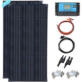 Zonnepaneel Kit Flexibel voor Camper Boot Caravan Schuur Off-grid | 200W (2x 100W) 12V Monokristallijn met 20A Laadregelaar