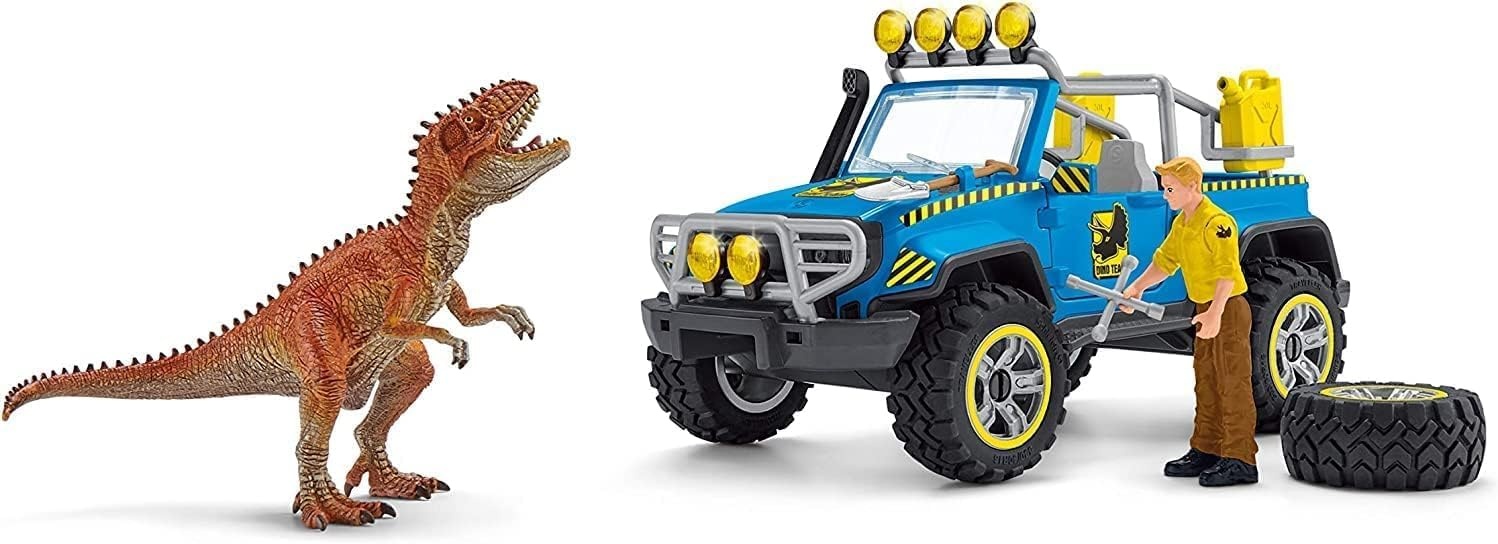 SCHLEICH 41464n Off-road voertuig met dino buitenpost dinosaurussen speelgoed speelset voor kinderen van 4-12 jaar