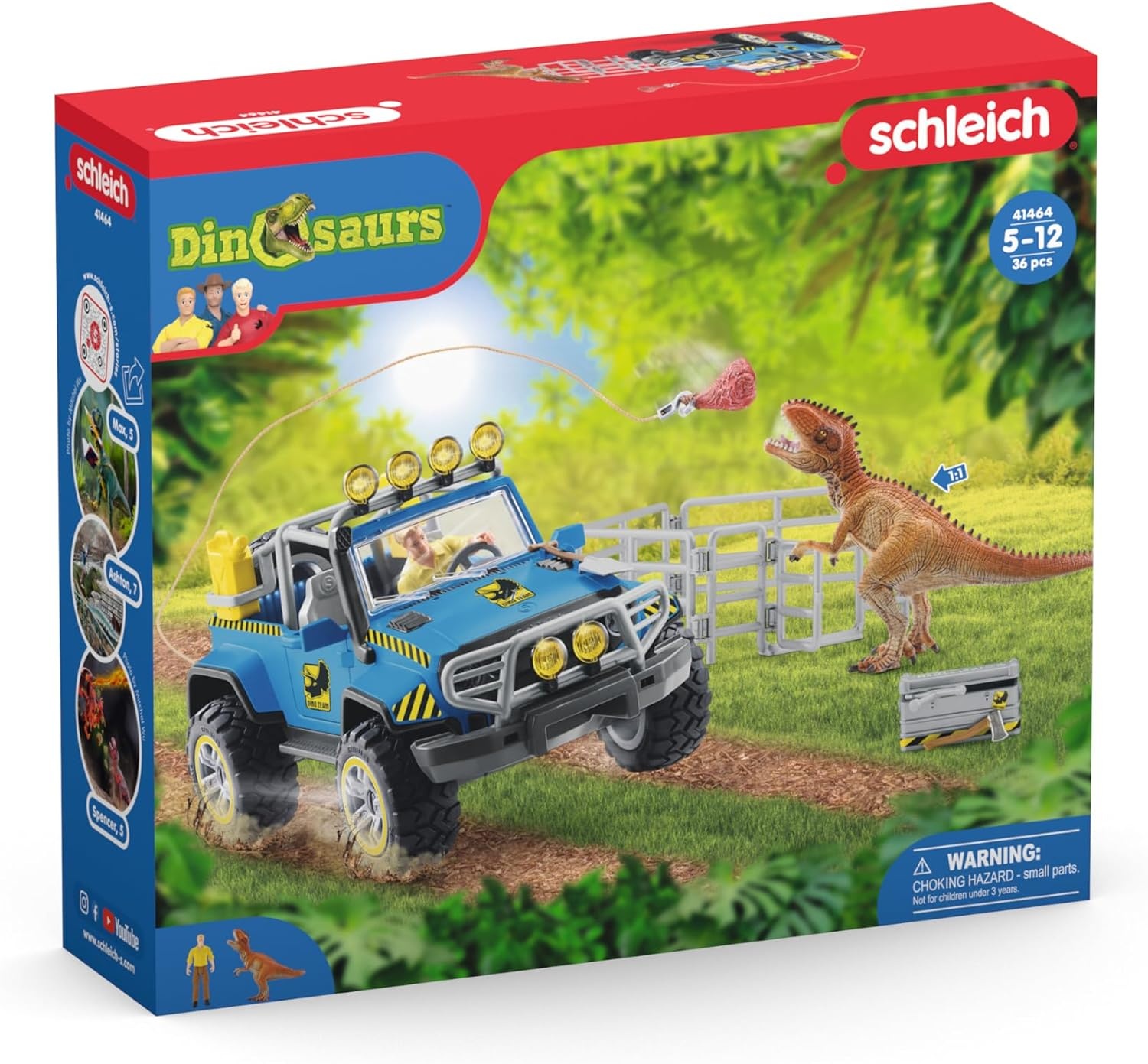 SCHLEICH 41464n Off-road voertuig met dino buitenpost dinosaurussen speelgoed speelset voor kinderen van 4-12 jaar