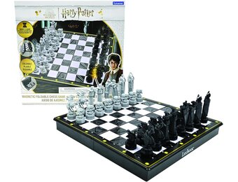 Lexibook, Harry Potter CGM300HPLXB Schaakspel, magnetisch en opvouwbaar schaakbord, 32 figuren, familiespel