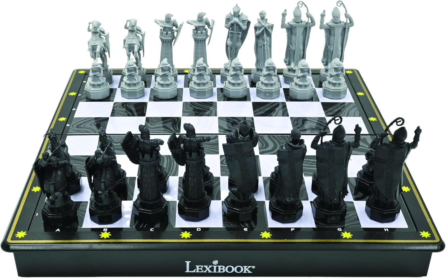 Lexibook, Harry Potter CGM300HPLXB Schaakspel, magnetisch en opvouwbaar schaakbord, 32 figuren, familiespel